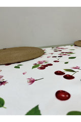 Runner Kiraz Çiçek Desenli Dijital Baskılı