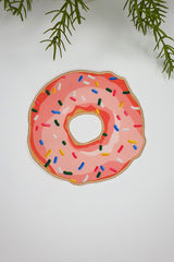 Donut Form Pembe Nakışlı Kumaş Kokteyl Peçetesi 1 Adet