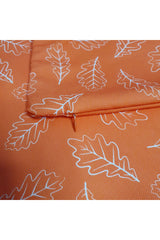 Autumn Themed Cushion Cover with Orange Leaf Pattern