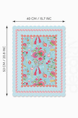 Love Bloom Heart-Colored Floral Blue Laser Cut Oven Cover