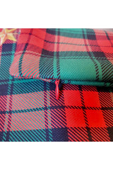 Red Green Plaid Christmas Tree Patterned Cushion Cover