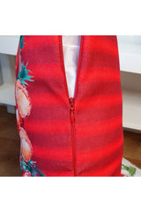 Red Striped Teddy Bear Patterned Christmas Cushion Cover