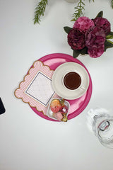 6-Pack Striped Elegant Design Embroidered Edge Cocktail Napkins