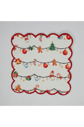 Christmas Decorations, Cute Patterned Objects, Embroidered Cocktail Napkin