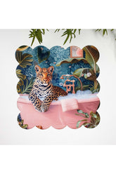 Leopard Design Fabric Cocktail Napkin for Relaxing in the Bathtub, 1 Piece