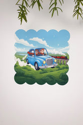 Büyücülük Okulu Çizgi Karakterler ve Araba Tasarımlı Lazer Kesim Kokteyl Peçetesi 1 Adet