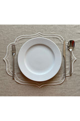 Embroidered Filament Basic Cotton Linen Placemat Set of 4