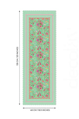 Love Bloom Heart-Colored Floral Green Laser Cut Runner