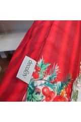 Red Striped Teddy Bear Patterned Christmas Cushion Cover