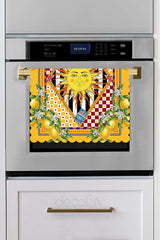 Sole di Sicilia Yellow Laser Cut Oven Cover with Sun Pattern