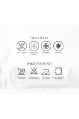 Kırlent Kılıfı Eskitme Efektli Dama Desenli Dijital Baskılı