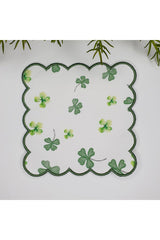 Sulu Boya Yonca Desenli Nakış Kenar Kokteyl Peçetesi 1 Adet