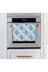 Laser Cut Fabric Oven Cover with Decorative Bow, Stripe and Dot Pattern