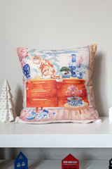 Watercolor Naughty Cat Pattern Designed Cushion Cover - 43x43cm