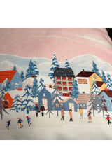Pastel Pink Snow View Christmas Cushion Cover
