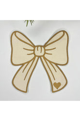 Kurdele Şeklinde Nakışlı Kumaş Kokteyl Peçetesi 1 Adet Ekru Gold