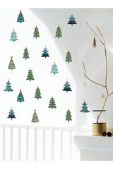 Cute Christmas Tree Sticker Set Decorative Wall Decoration Decals