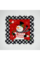 Joy Banner Cute Snowman Pattern Digital Printed Cocktail Napkin