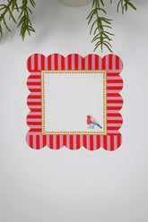 Decorative Edge Bird Patterned Digital Printed Laser Cut Cocktail Napkin