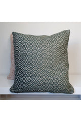 Jacquard Diamond Pattern Velvet Cushion Cover Dark Mint Color
