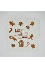 Brown Cookie Pattern Digital Printed Cocktail Napkin Washable Laser Cut