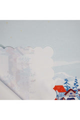 Laser Cut Oven Cover with Pastel Blue Sky Winter Landscape Design