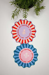 2-Pack Decorative Edge Text Designed Embroidered Edge Fabric Cocktail Napkins