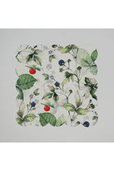 Sulu Boya Pastel Böğürtlen Çiçekleri Desenli Dijital Baskılı Lazer Kesim Kokteyl Peçetesi