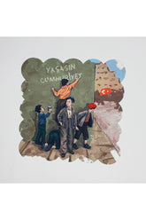 Digitally Printed Laser Cut Cocktail Napkin with Long Live the Republic Visual