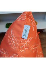 Autumn Themed Cushion Cover with Orange Leaf Pattern