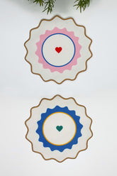 2-Pack Heart Pop Colorful Heart Embroidered Edge Cocktail Napkins (2 Pieces)