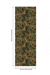 Elegant Laser Cut Runner with Exotic Leopard and Tropical Leaf Design