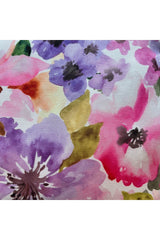 Cushion Cover with Watercolor Pink Purple Floral Pattern and Digital Print