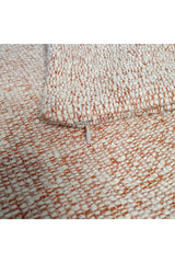 Luxury Wool Woven Fabric Cushion Cover Ecru Orange