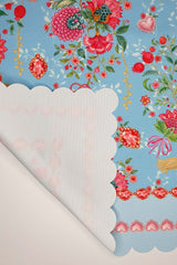 Love Bloom Heart-Colored Floral Blue Laser Cut Oven Cover