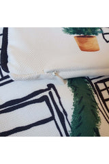 Hand-Drawn Christmas Shop Designed Corded Cushion Cover