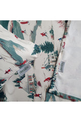 Sulu Boya Yılbaşı Kar Manzara Desenli Dijital Baskılı Runner