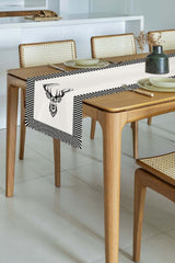 Decorative Line Edge Deer Pattern Design Laser Cut Runner