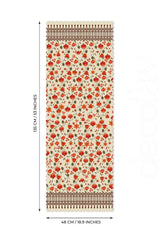 Antika Perde Desenli Lazer Kesim Runner - 48x135cm