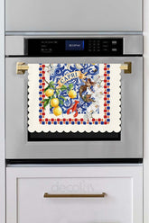Capri Lemonade – Blue White Mediterranean Laser Cut Oven Cover
