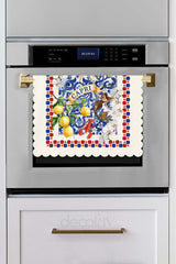 Capri Lemonade – Blue White Mediterranean Laser Cut Oven Cover