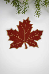 Yaprak Form Nakışlı Kiremit Kumaş Kokteyl Peçetesi 1 Adet