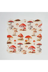 Mushroom Season Themed Laser Cut Washable Cocktail Napkin
