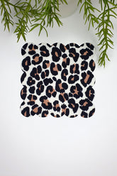 Siyah Vizon Leopar Desenli Lazer Kesim Kokteyl Peçetesi 1 Adet