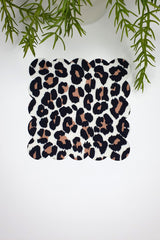 Siyah Vizon Leopar Desenli Lazer Kesim Kokteyl Peçetesi 1 Adet