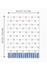 Romantic Blue Striped Bow and Heart Patterned Laser Cut Fabric Oven Cover