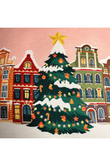 Pastel Blue Snow View Christmas Cushion Cover