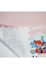 Pastel Pink Sky Winter Landscape Patterned Laser Cut Oven Cover