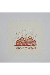 Digitally Printed Cocktail Napkin with New Year's Slogan and House Pattern