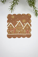 Bisküvi Rengi Yılbaşı Temalı Lazer Kesim Kokteyl Peçetesi 1 Adet